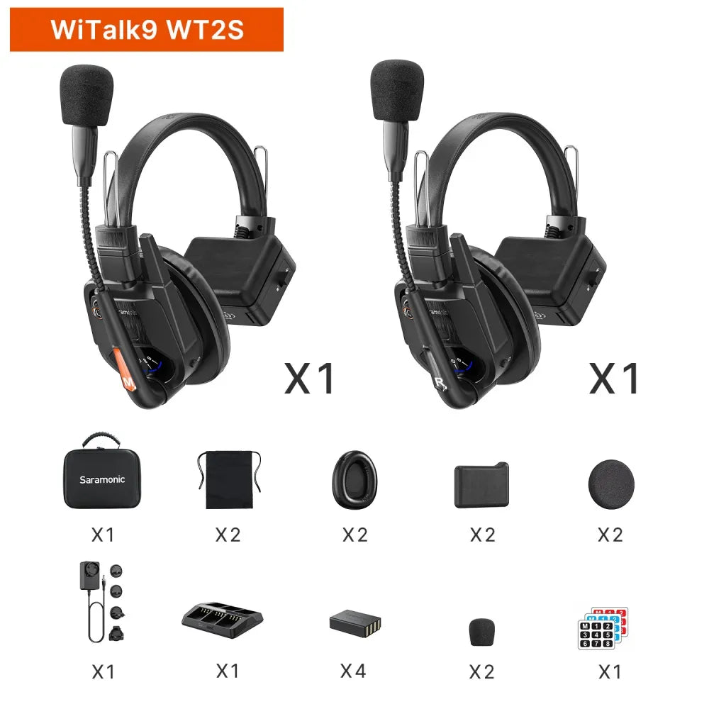 Witalk9 -systeem | Full-duplex draadloos intercom headset-systeem